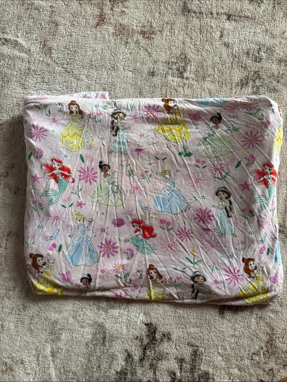 Little Sleepies Pink Disney Princess Floral Crib Fitted Sheet